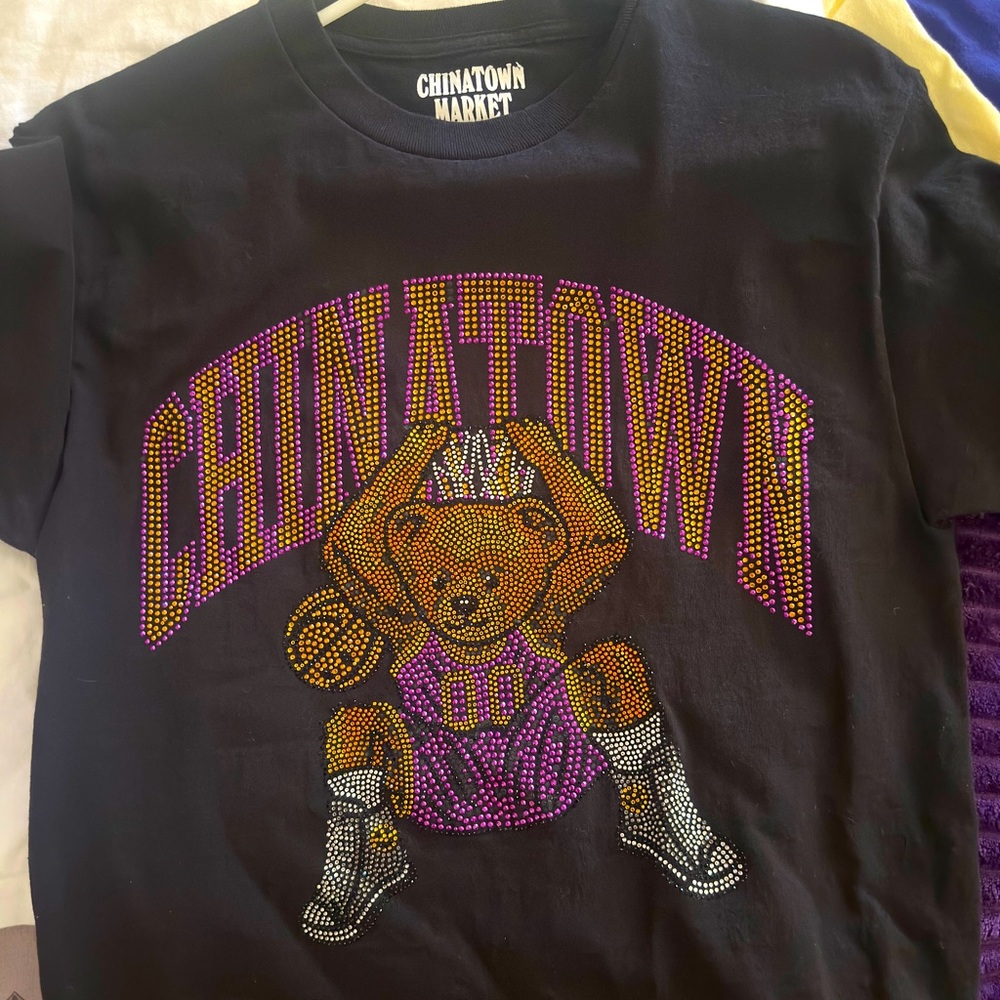 Chinatown Market Purple and Gold Sequin Dunking T